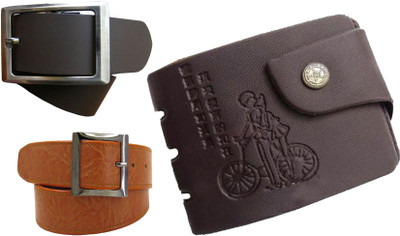 

Peacock Mundkar Wallet, Belt Combo(Tan)