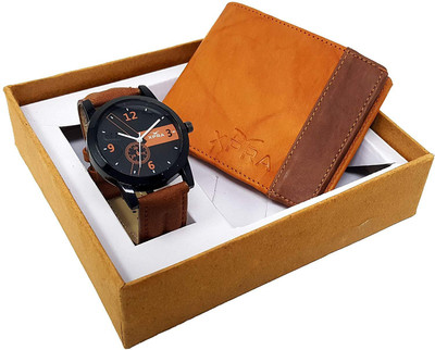 

Xpra Analog Watch Combo(Tan, Brown)