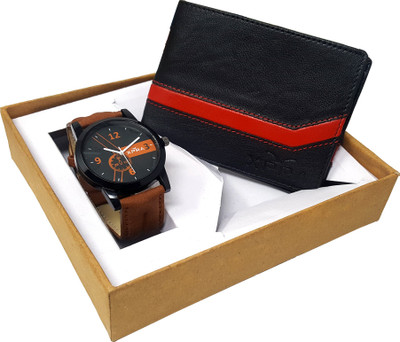 

Xpra Analog Watch Combo(Black, Brown)