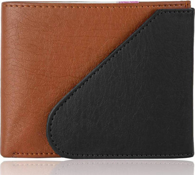 

Elgator Men Tan, Black Artificial Leather Wallet(4 Card Slots)