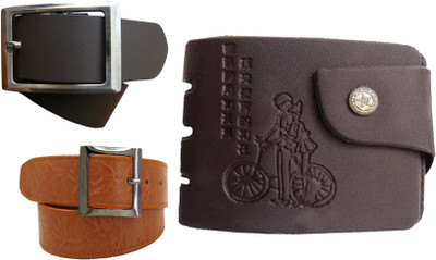 

Peacock Mundkar Wallet, Belt Combo(Tan)