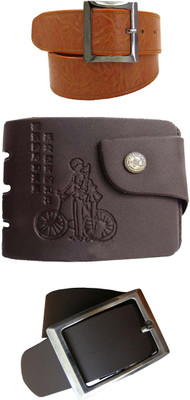 

Peacock Mundkar Wallet, Belt Combo(Tan)
