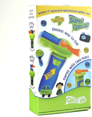 

Quill On QUILL ON-Back to school Quilling Kit-for the kids-motorized multifunction tool for quilling -2D and 3D quilling- with Super Quiller and Crimping buddy, Quilling Board, 1100 Quilling Strips and Quilling Mould and 10 project supplies- craft kit for