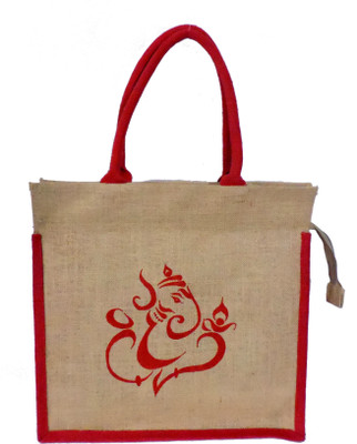 

EWB GOD PRINTEDGIFT JUTE BAG Multipurpose Bag(Red, 5 L)