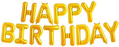 

Rkandroid Solid Happy Birthday Banner Foil Balloon Birthday Party Supplies , Happy Birthday Balloons For Party Decoration Golden (16 Inch) Balloon(Gold, Pack of 1)