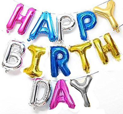 

Rkandroid Solid Happy Birthday Banner Foil Balloon Birthday Party Supplies , Happy Birthday Balloons For Party Decoration (Multicolor, Pack of 1) (16 Inch) Balloon(Multicolor, Pack of 1)