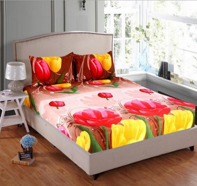 welhous 140 TC Polycotton Double Floral Flat Bedsheet(Pack of 1, Multicolor)