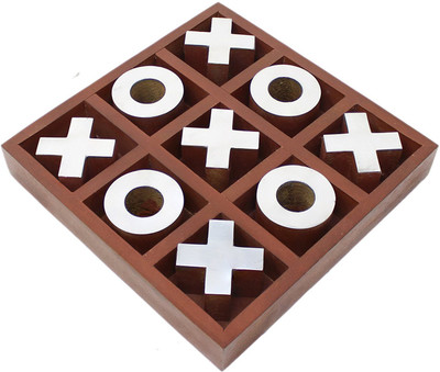 

SKAVIJ Tic Tac Toe Game Toy Handmade Wooden Naughts and Crosses Travel Board Game Board Game