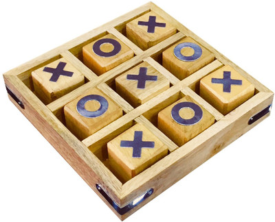 

SKAVIJ Tic Tac Toe Game Toy Handmade Wooden Naughts and Crosses Travel Board Game Board Game