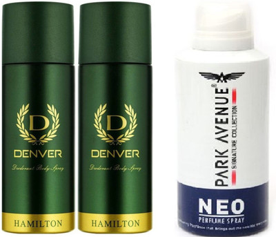 

Denver 2 PCS HAMILTON & PARK AVENUE 1 PCS NEO Deodorant Spray - For Men(460 ml, Pack of 3)