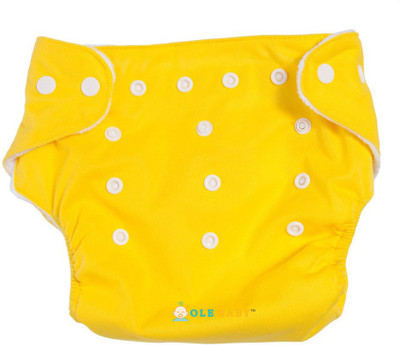 

Ole Baby Cloth REUSABLE Nappy Organic Cotton Anti Bacterial Washable Free Size Adjustable WaterProof Covered 0-2 Years - S