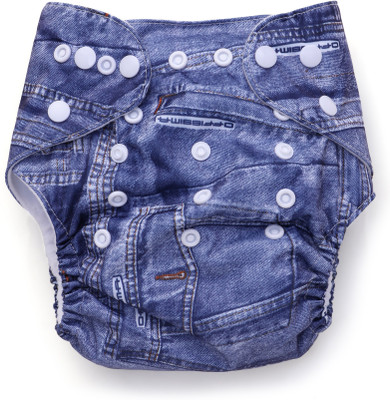 

Baby Shopiieee Washable Cloth Nappy Baby Diaper adjustable Baby Pocket Nappy Cloth Reusable Diaper With 1 Microfiber insert Pad - XL