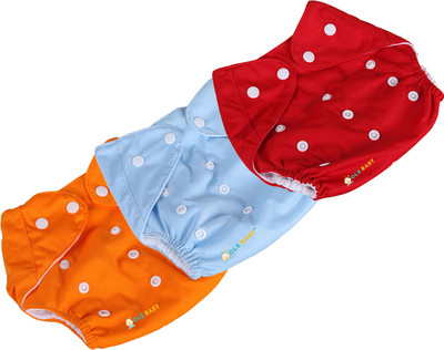 

Ole Baby REUSABLE Nappy Organic Cotton Anti Bacterial Washable Free Size Adjustable with Organic Insert Liner 0-3 Years_Multi - L