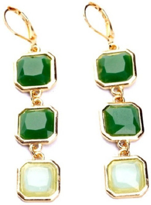 Aaishwarya Shades Of Green Geometric Design Zinc, Alloy Drop Earring