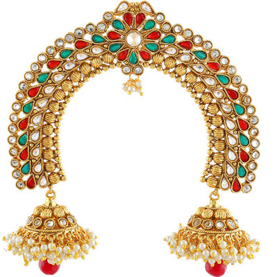Anuradha Art Jewellery Traditional hair Brooch Bun Clip(Gold)