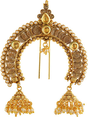

Anuradha Art Jewellery Traditional hair Brooch Bun Clip(Gold)