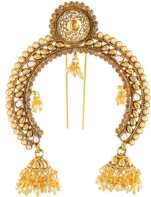 

Anuradha Art Jewellery Traditional hair Brooch Bun Clip(Gold)