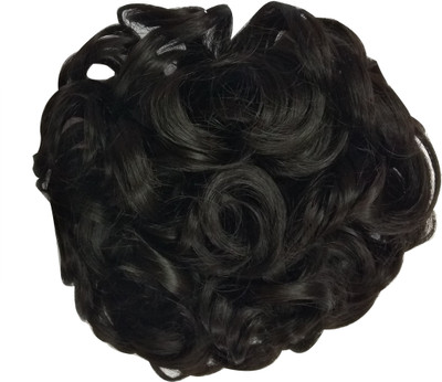 

STYLERA Women Curly Synthetic Artificial Hair Bride Bun Juda rubber free size Wavy Curly Wigs Hair Extention Accessories 65 NATURAL BROWN Bun(Brown)