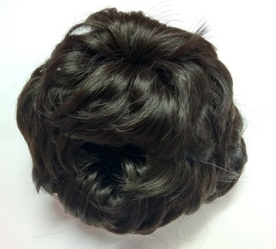 

STYLERA Women Curly Synthetic Artificial Hair Bride Bun Juda rubber free size Wavy Curly Wigs Hair Extention Accessories 41 NATURAL BROWN Bun(Brown)