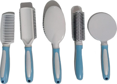 

Kostech Hair Combs Combo For Unisex With Box Pack Of 5 Hair Brush - (Blue & White)