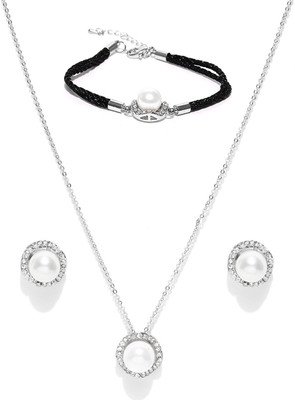 YouBella Alloy Silver, Black Jewellery Set(Pack of 1)