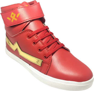

Indcrown Boys Velcro Dancing Shoes(Red, Red gold