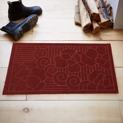 KUBER INDUSTRIES Plastic Door Mat(Maroon, Free)