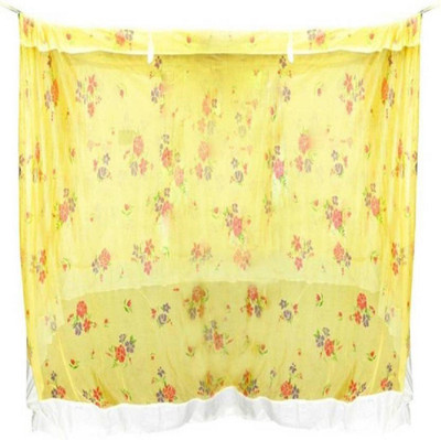 AAHELEE Polyester Adults Washable Double Bed Mosquito Net(Yellow, Bed Box)