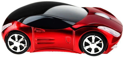 microware New 2.4GHz Wireless 3D Sports Racing Car Shaped Optical USB Mouse. for Laptop Tablet Mouse Computer Wireless Optical  Gaming Mouse  with Bluetooth(Red)