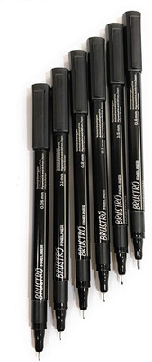 

Brustro PROFESSIONAL PIGMENT BASED Fineliner Pen(Pack of 6)