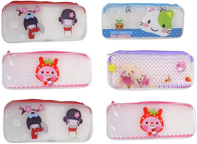 

INAAYA Pencil Box Cartoon Art Plastic Pencil Boxes(Set of 6, Multicolor)
