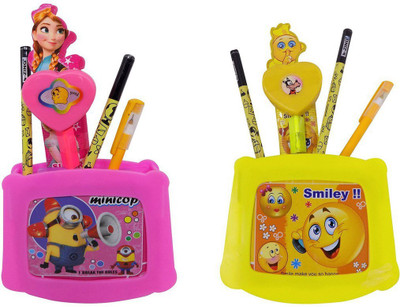 

AASA cartoon box cartoon box Art Plastic Pencil Boxes(Set of 2, Multicolor)