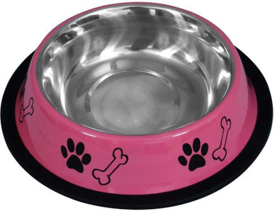 

shalimar pets Stainless Steel Dog Colour Printed Bowl For Medium Dogs ROUND Steel Pet Bowl(900 ml Multicolor)