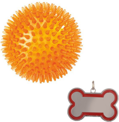 

Pet Needs LED Light-up Spike Squeaky Ball with Free Collar Charm for Puppy-Medium Rubber Ball, Chew Toy, Fetch Toy, Rubber Toy For Dog