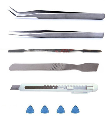 

PagKis Metal Spudgers, Tweezers Set, Plastic Openers and Cutter for iPhone, iPad, iPod, all mobiles and gadget repairing - Opening & supporting Hand Tool Kit(9 Tools)