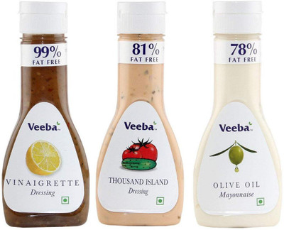 

veeba Combo Pack Of Vinaigrette Dressing 320 Grams And Thousand Island Dressing & Olive Oil Mayonnaise - 300 Grams Each Sauces(920 g)