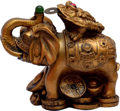

Vastu Art Vastu / Feng Shui / Wish Completion Elephent / Hathi For Wealth Decorative Showpiece - 8.5 cm(Polyresin, Gold)