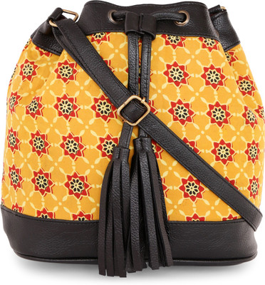 

Vivinkaa Women Casual Yellow Cotton Sling Bag