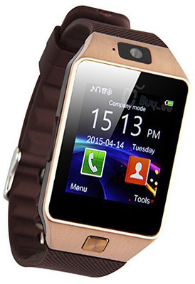 

ALONZO Unisex Bluetooth Smart Watch Gold Smartwatch(Brown Strap Free Size)