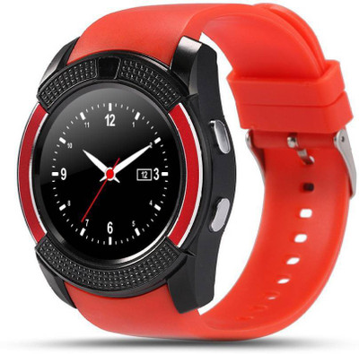 

SKYWAY TRADERS V8 Bluetooth Smartwatch With Sim & Tf Card Support RED Smartwatch(Red Strap Free Size)