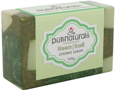 

Pure Naturals Chunks Soap Neem | Basil - 125g-Set of 3(125 g, Pack of 3)
