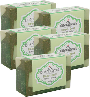 

Pure Naturals Chunks Soap Neem | Basil - 125g (Set of 5)(125 g, Pack of 5)