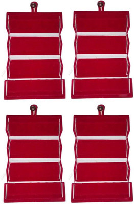 

shivanshshine Set of 4 velvet Ear ring Folder Vanity case ring storage travelling Box Vanity Box (Maroon) Jewellery storage Vanity Box(Maroon)