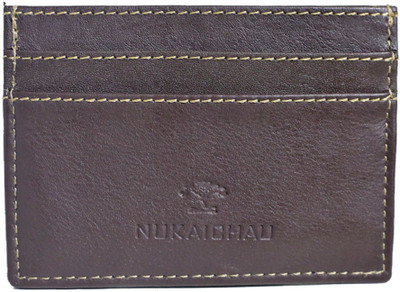 

NUKAICHAU Men Brown Genuine Leather Card Holder(5 Card Slots)