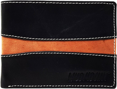 

Wildmount Men Black, Tan Genuine Leather Wallet(10 Card Slots), Black and tan