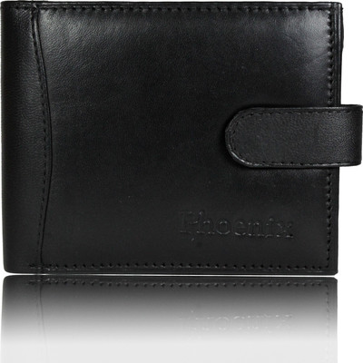 

Phoenix Men Black Genuine Leather Wallet(12 Card Slots)