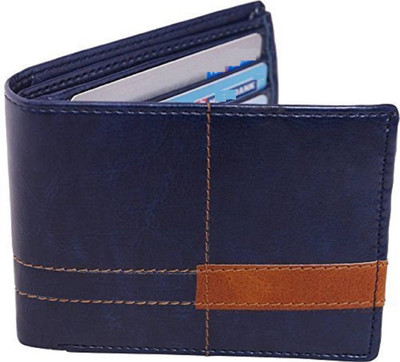

Aussie youper Men Blue Artificial Leather Wallet(6 Card Slots)