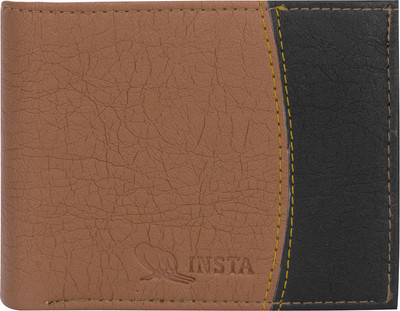 

INSTA SERVICE Boys Multicolor Artificial Leather Wallet(3 Card Slots), Tan & black