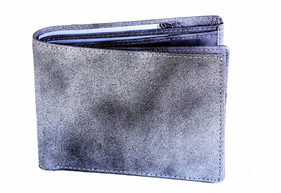 

umda Men Casual Grey Genuine Leather Wallet(7 Card Slots), Silver