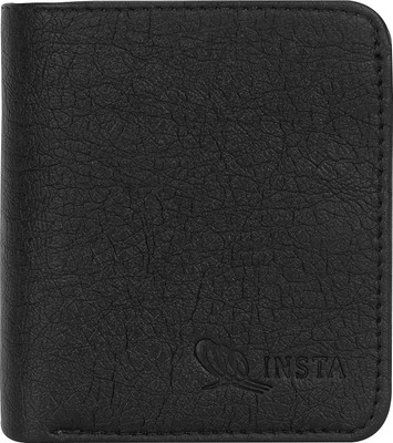 

insta service Men Black Artificial Leather Wallet(7 Card Slots)